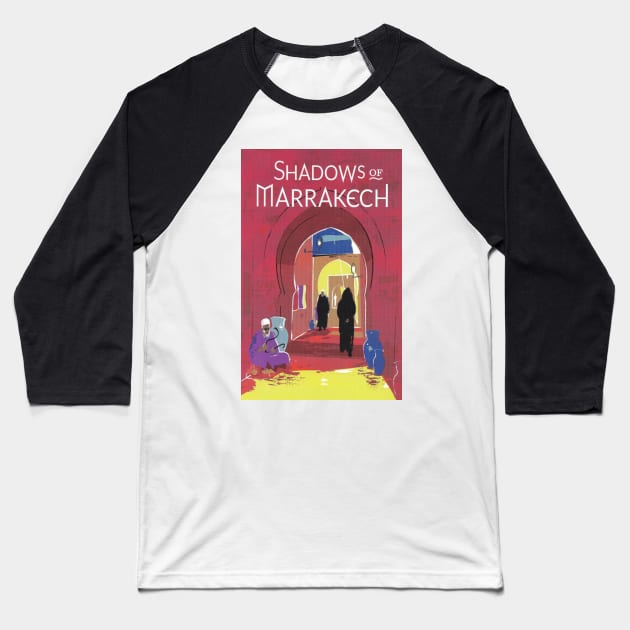 Moroccan Travel Poster: Marrakech Baseball T-Shirt by rogerstrawberry